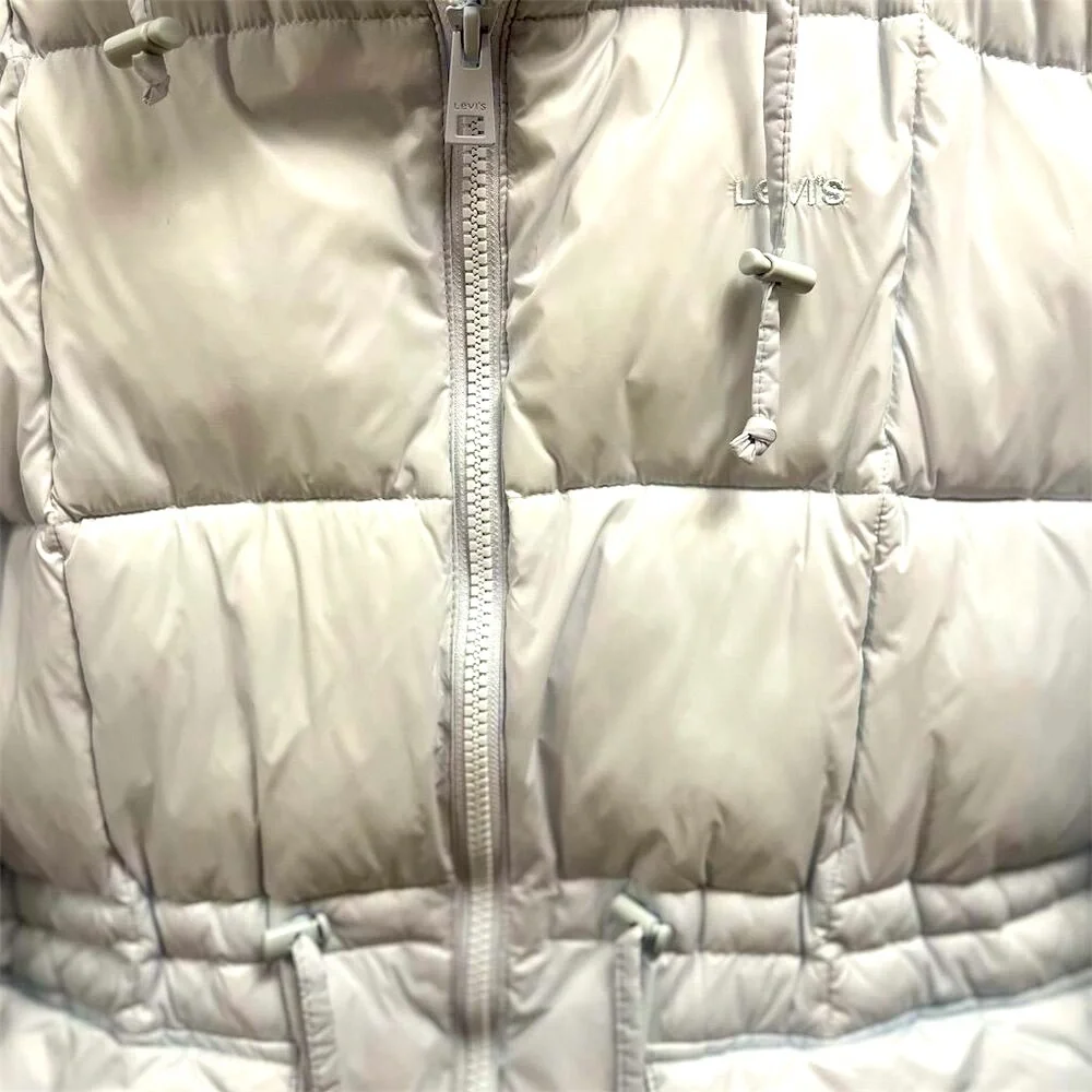 Levi's Powder Blue Megan Puffer Jacket with Hood Size L - Picture 2 of 6